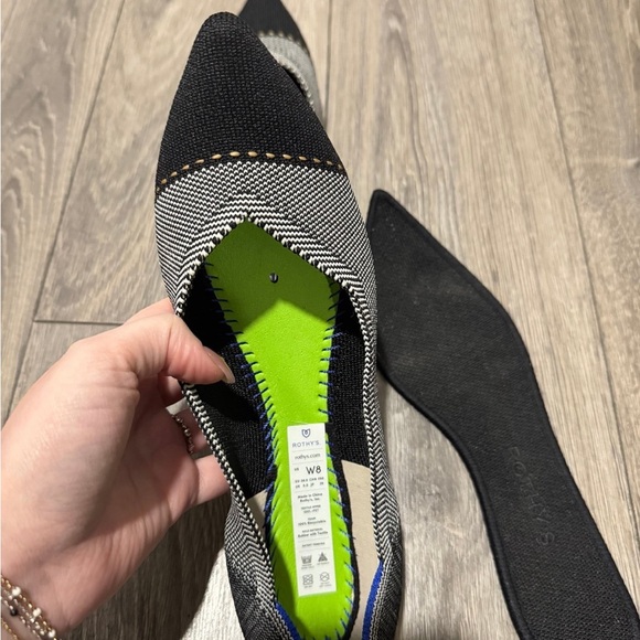 Rothy's Black and White Striped Flats - Picture 7 of 8